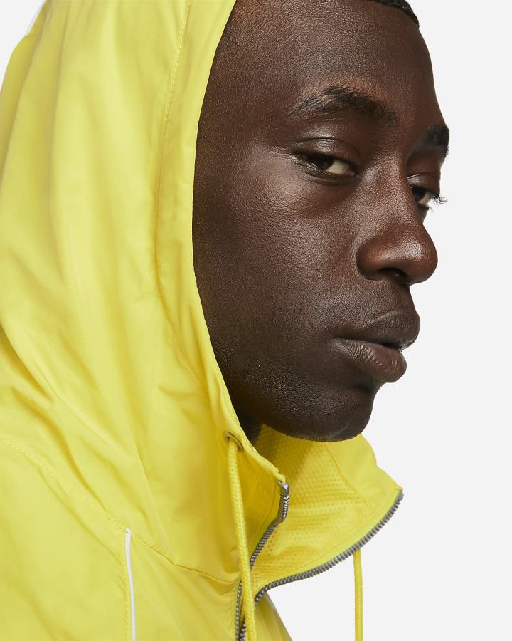 Chaquetas Nike Air Full-Zip Hooded Woven Hombre Amarillo Negras | SBZOM-3451