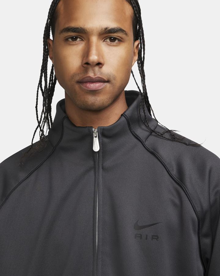 Chaquetas Nike Air Poly-Knit Hombre Gris Oscuro Negras | LGTBH-2845