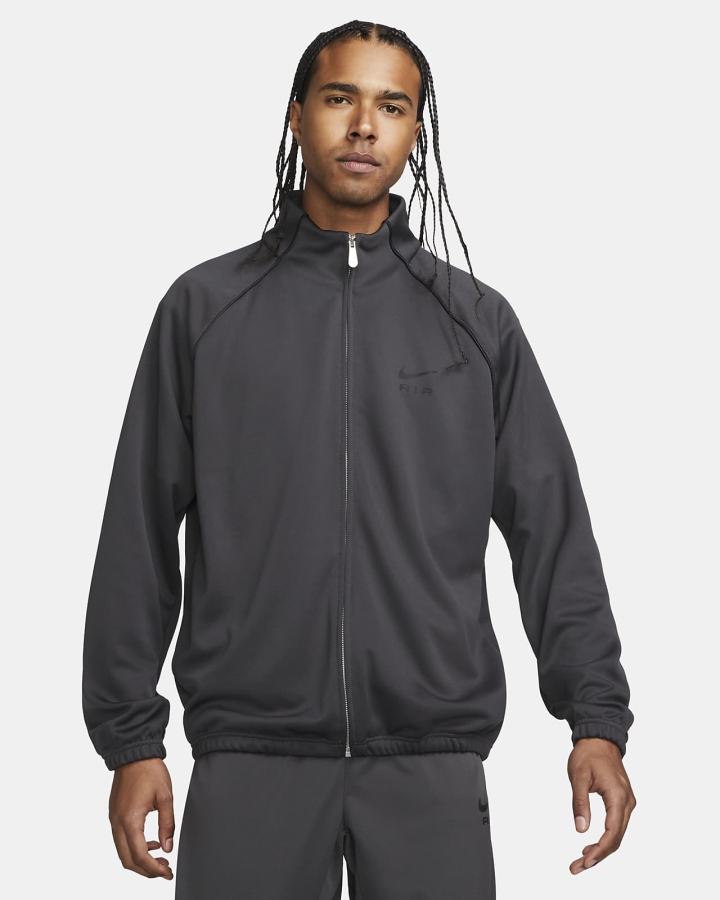 Chaquetas Nike Air Poly-Knit Hombre Gris Oscuro Negras | LGTBH-2845