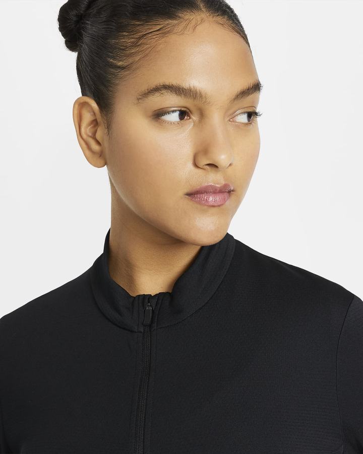 Chaquetas Nike Dri-FIT UV Victory Full-Zip Golf Top Mujer Negras Blancas | VKUBD-3825