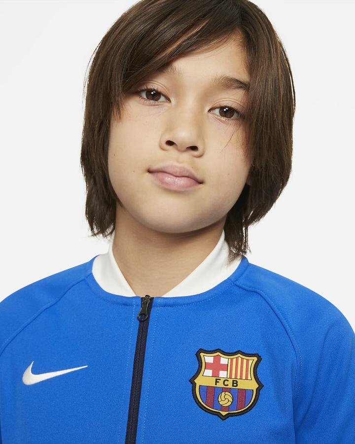 Chaquetas Nike FC Barcelona Kids Full-Zip Soccer Track Niño Obsidian Rojas Blancas | HYFLC-3925