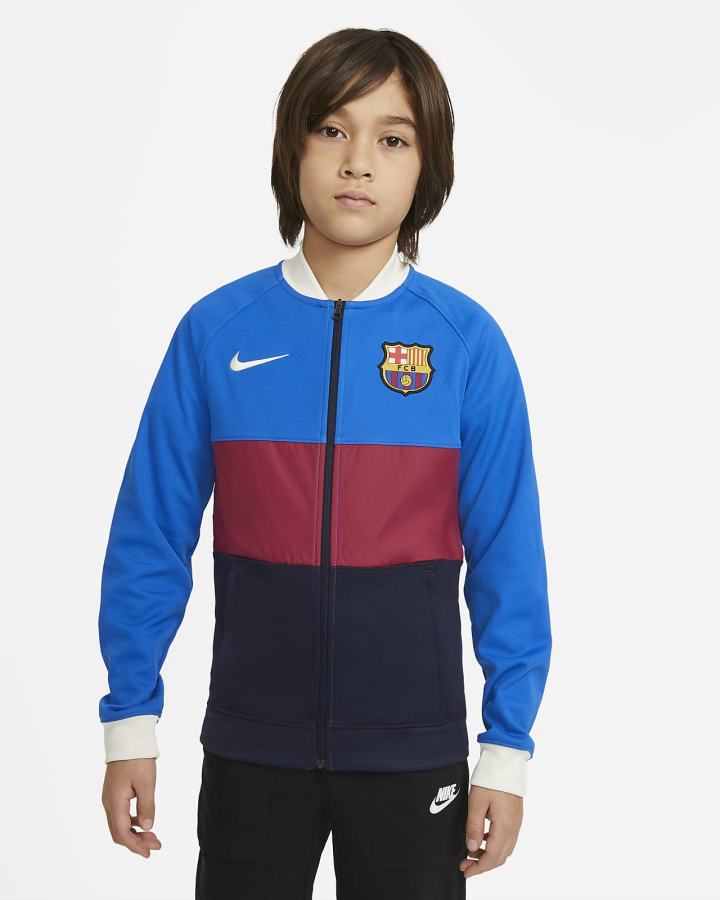 Chaquetas Nike FC Barcelona Kids Full-Zip Soccer Track Niño Obsidian Rojas Blancas | HYFLC-3925