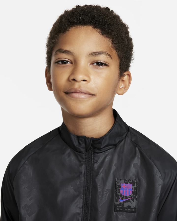 Chaquetas Nike FC Barcelona Repel Academy AWF Kids Dri-FIT Soccer Niña Negras Azul Real | VOGLY-5863