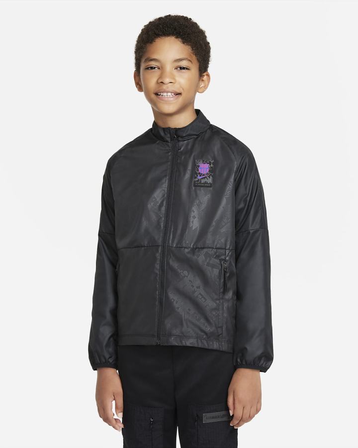 Chaquetas Nike FC Barcelona Repel Academy AWF Kids Dri-FIT Soccer Niña Negras Azul Real | VOGLY-5863