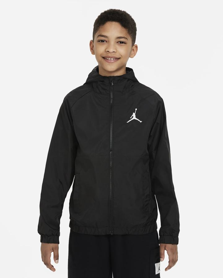 Chaquetas Nike Jordan Kids Full-Zip Niño Negras Blancas | HSRAO-4609