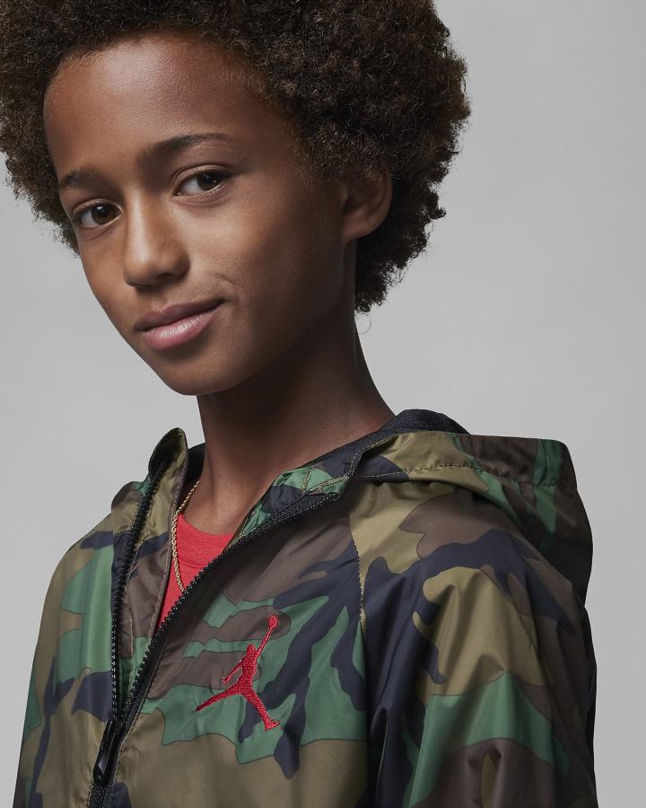 Chaquetas Nike Jordan Kids Full-Zip Niño Verde Oliva | NSTCQ-6928