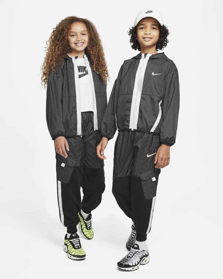 Chaquetas Nike Outdoor Play Kids Woven Niña Negras Gris Oscuro | PAYTG-7435
