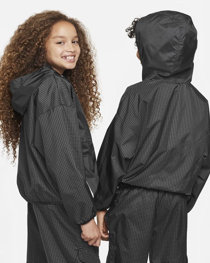 Chaquetas Nike Outdoor Play Kids Woven Niño Negras Gris Oscuro | WKQVG-2801