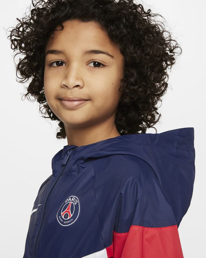 Chaquetas Nike Paris Saint-Germain Kids Hooded Niño Azul Marino Blancas Rojas Blancas | TERBU-1538