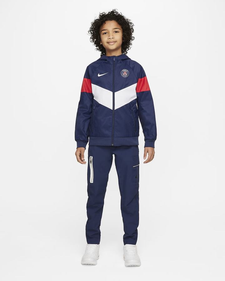 Chaquetas Nike Paris Saint-Germain Kids Hooded Niño Azul Marino Blancas Rojas Blancas | TERBU-1538