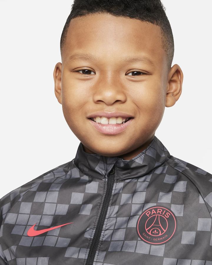 Chaquetas Nike Paris Saint-Germain Repel Academy AWF Kids Soccer Niño Gris Oscuro Negras Rojas | ELAQU-4021