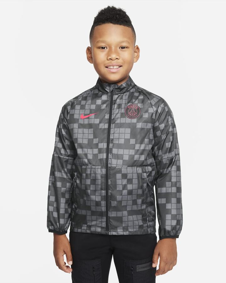 Chaquetas Nike Paris Saint-Germain Repel Academy AWF Kids Soccer Niño Gris Oscuro Negras Rojas | ELAQU-4021