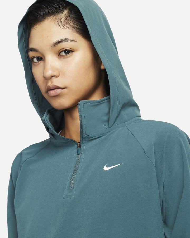 Chaquetas Nike Pro Dri-FIT 1/4-Zip Packable Training Cover-Up Mujer Gris Verde Blancas | DCOJW-0683