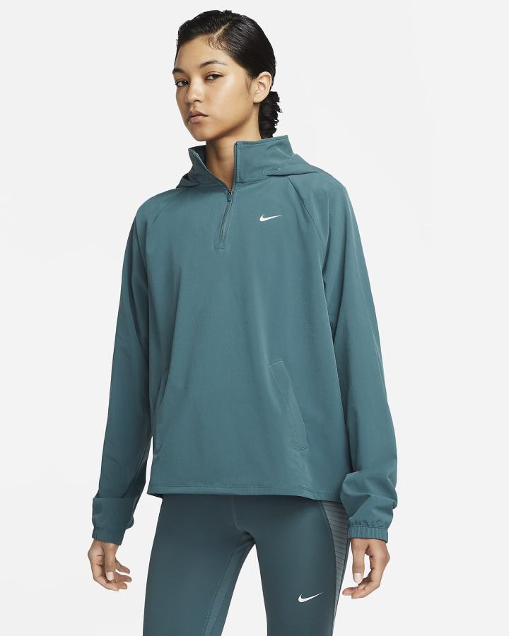Chaquetas Nike Pro Dri-FIT 1/4-Zip Packable Training Cover-Up Mujer Gris Verde Blancas | DCOJW-0683