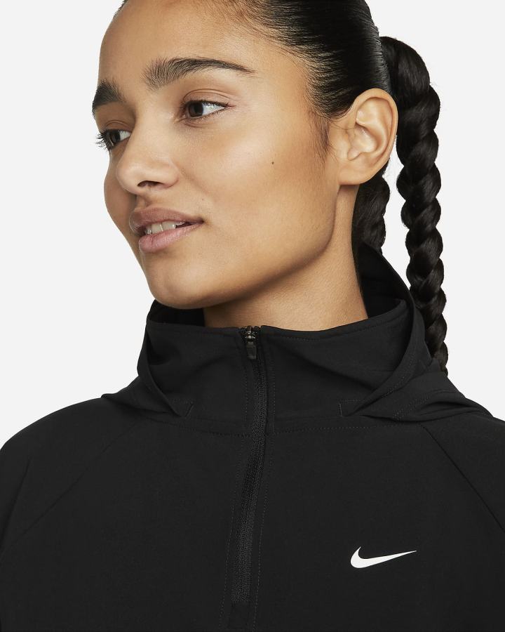 Chaquetas Nike Pro Dri-FIT 1/4-Zip Packable Training Cover-Up Mujer Negras Blancas | EOMVD-4392