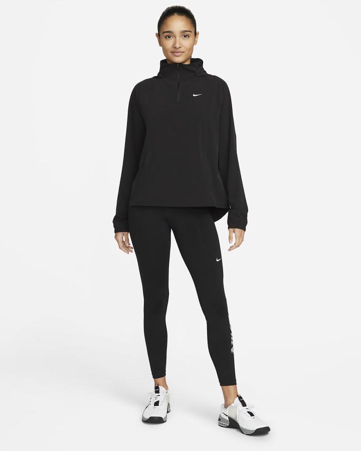 Chaquetas Nike Pro Dri-FIT 1/4-Zip Packable Training Cover-Up Mujer Negras Blancas | EOMVD-4392