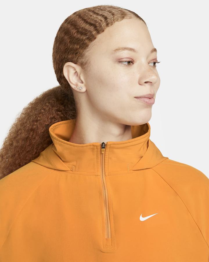 Chaquetas Nike Pro Dri-FIT 1/4-Zip Packable Training Cover-Up Mujer Amarillo Oscuro Blancas | JRCIU-1029