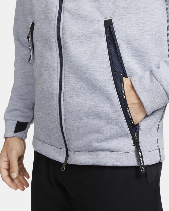 Chaquetas Nike Pro Therma-FIT Full-Zip Fleece Hombre Obsidian Negras | XOGZN-9518