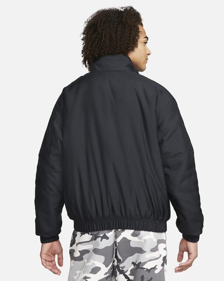 Chaquetas Nike Solo Swoosh Satin Bomber Hombre Negras Blancas | CEJHL-5796