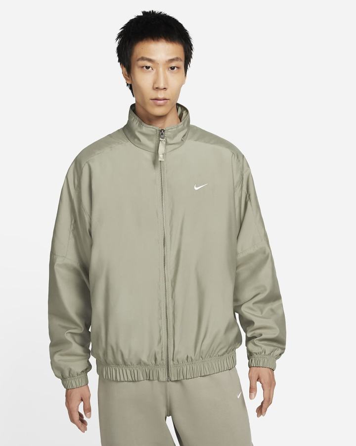 Chaquetas Nike Solo Swoosh Satin Bomber Hombre Blancas | VZCWN-7506