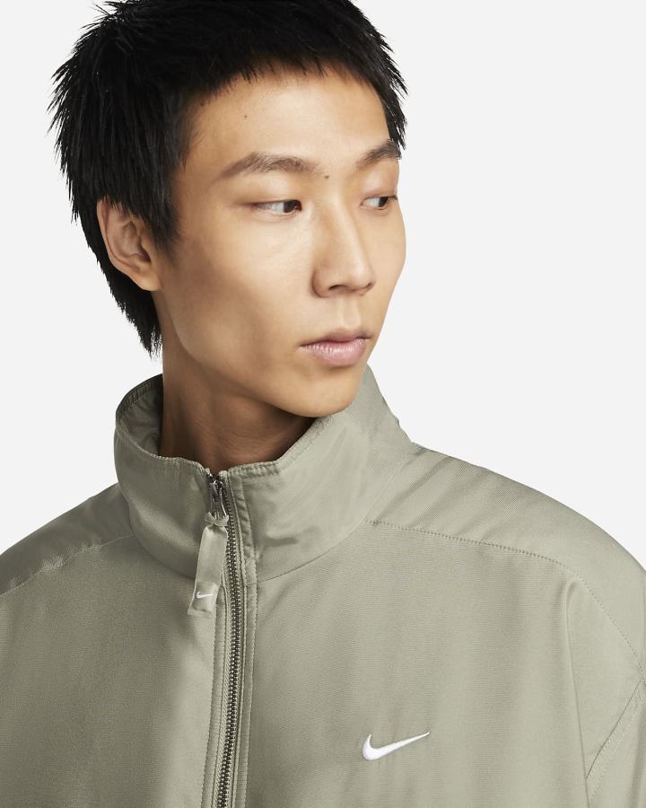 Chaquetas Nike Solo Swoosh Satin Bomber Hombre Blancas | VZCWN-7506