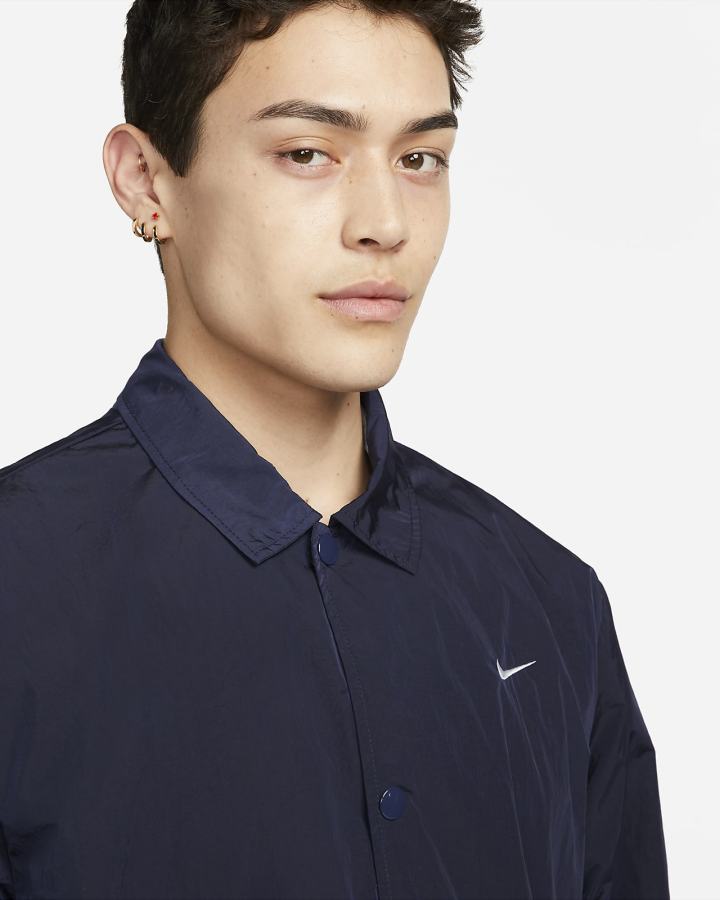 Chaquetas Nike Sportswear Authentics Coaches Hombre Azul Marino Blancas | ESFZM-5178