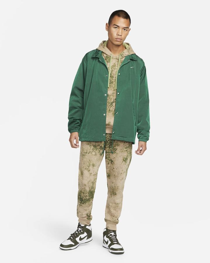 Chaquetas Nike Sportswear Authentics Coaches Hombre Verde Blancas | HBIOF-0729