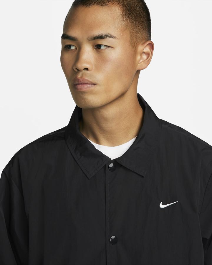 Chaquetas Nike Sportswear Authentics Coaches Hombre Negras Blancas | IGJFX-2074