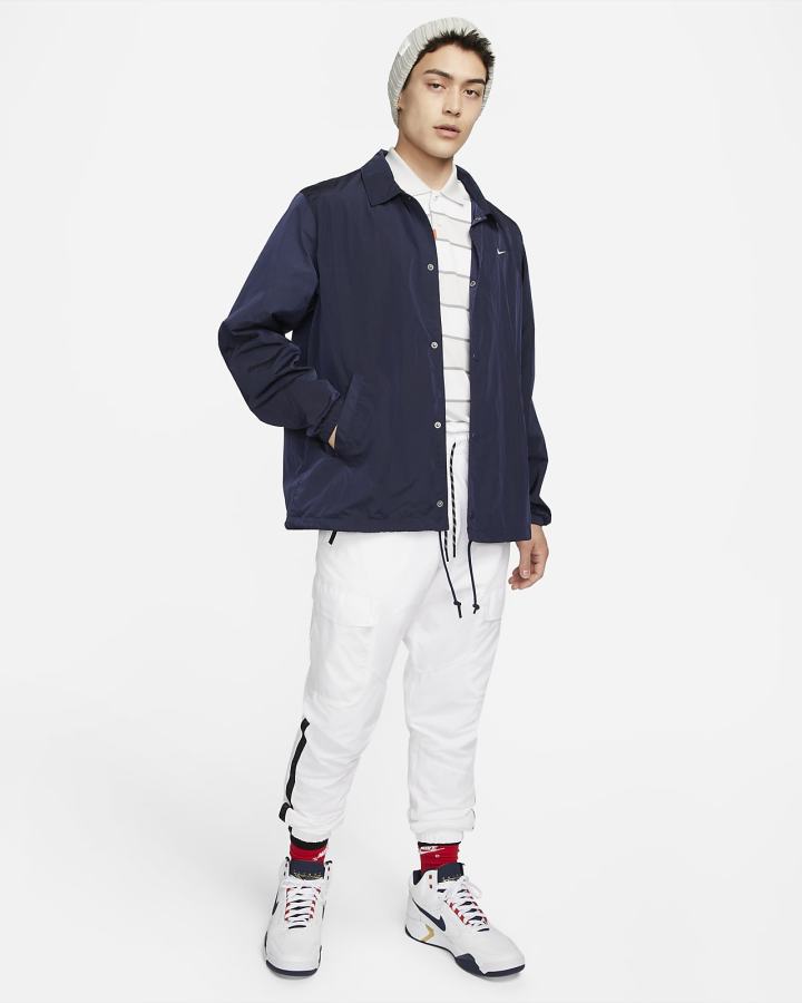 Chaquetas Nike Sportswear Authentics Coaches Hombre Amarillo Blancas | SGFDB-3801