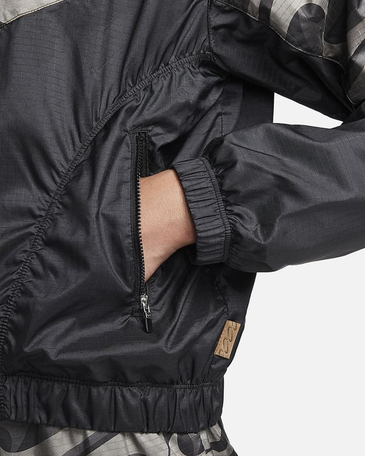 Chaquetas Nike Sportswear Icon Clash Woven Allover Print Mujer Negras Blancas | SAEWN-0842