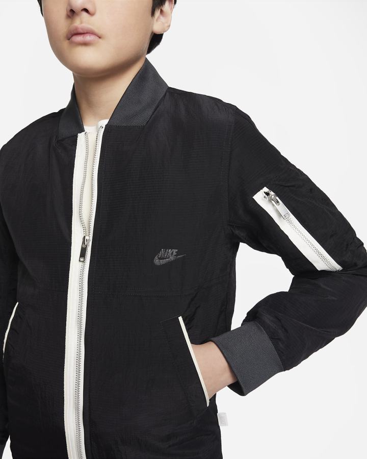 Chaquetas Nike Sportswear Kids Bomber Niño Negras Gris Oscuro | DPXVW-8435
