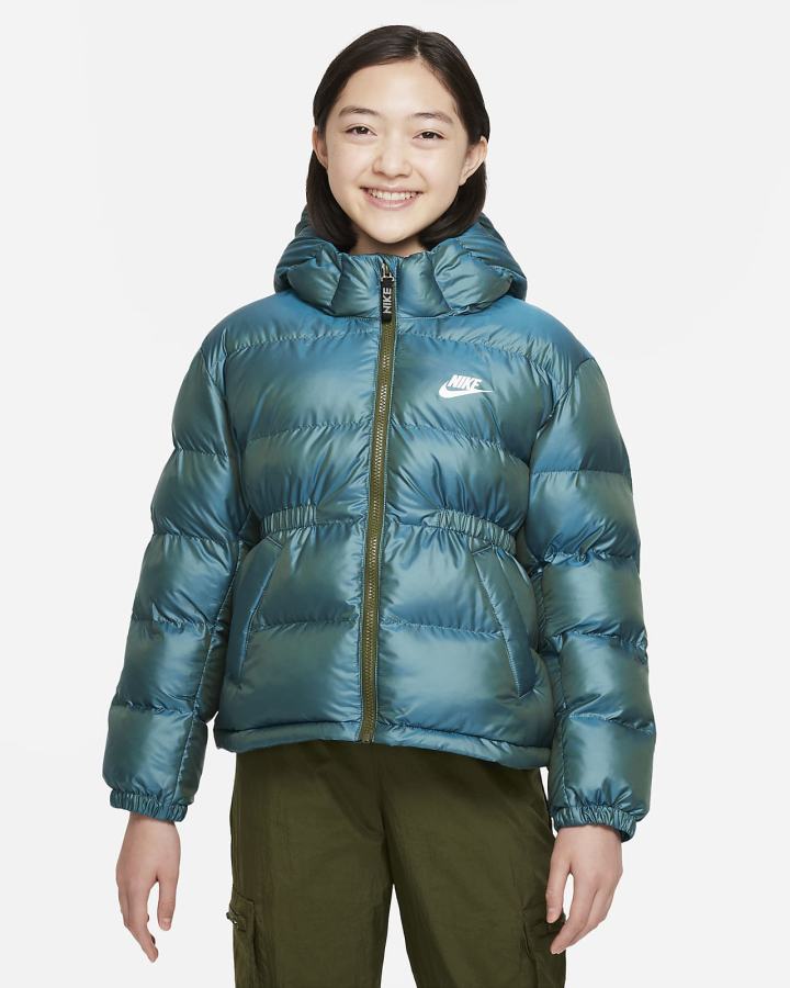 Chaquetas Nike Sportswear Kids Synthetic-Fill Hooded Niña Verde Azules Blancas | RSDOP-1795
