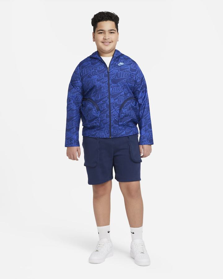 Chaquetas Nike Sportswear Kids Woven (Extended Size) Niño Azul Marino Azules | RHNZO-1905