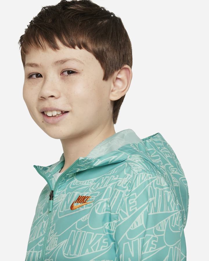 Chaquetas Nike Sportswear Kids Woven (Extended Size) Niño Turquesa Amarillo Oscuro | RQEXD-0195
