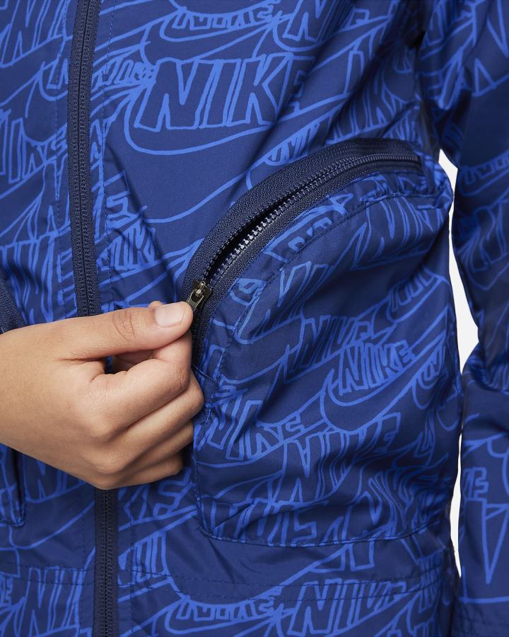 Chaquetas Nike Sportswear Kids Woven (Extended Size) Niño Azul Marino Azules | SNHAI-5843
