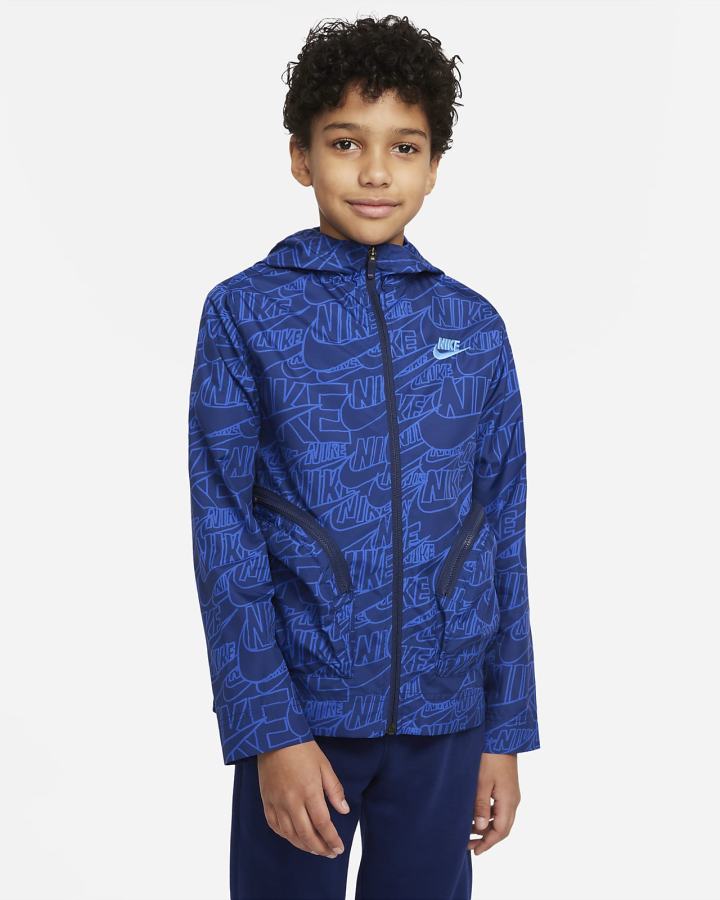 Chaquetas Nike Sportswear Kids Woven (Extended Size) Niño Azul Marino Azules | SNHAI-5843