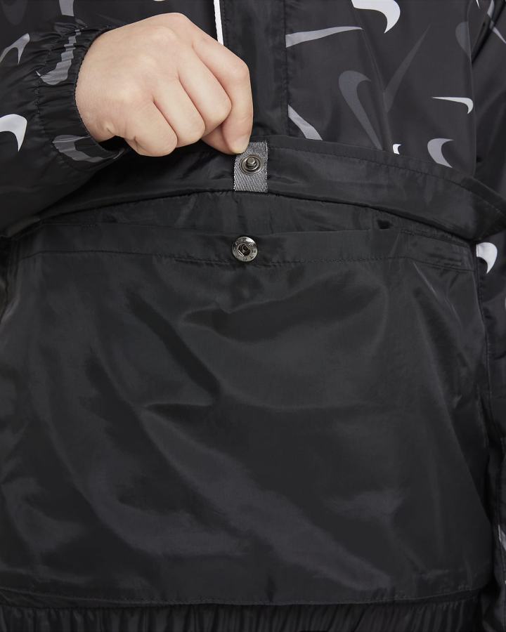 Chaquetas Nike Sportswear Kids Woven Printed Anorak Niño Negras Blancas | ESFJZ-9680