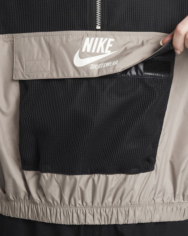 Chaquetas Nike Sportswear Mesh Mujer Negras Kaki Blancas | PHBOC-1289