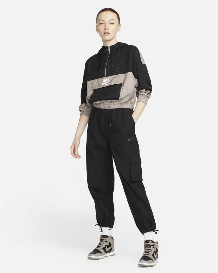Chaquetas Nike Sportswear Mesh Mujer Negras Kaki Blancas | PHBOC-1289