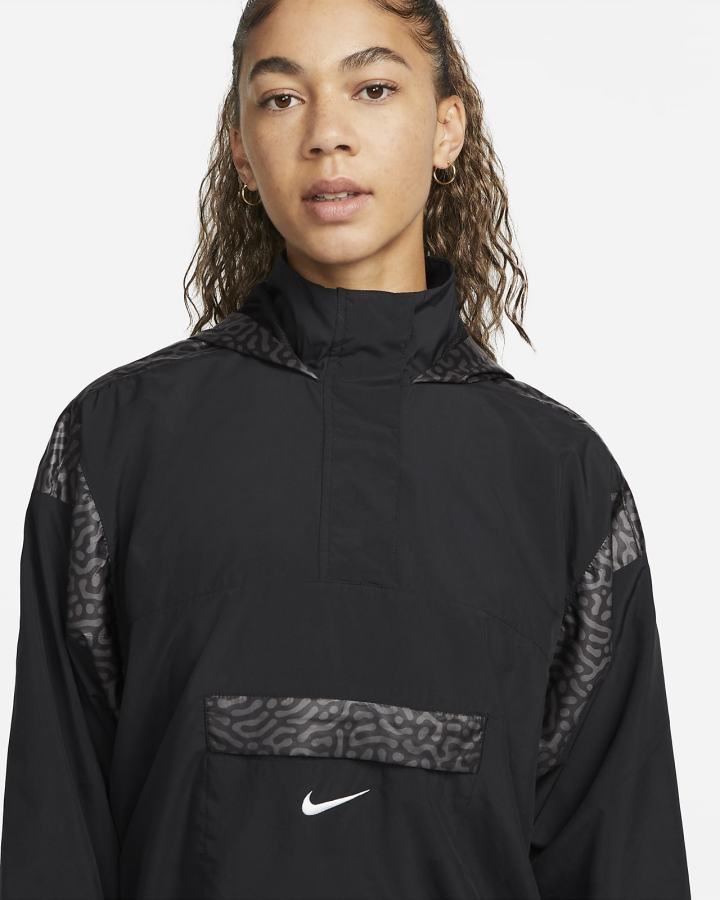 Chaquetas Nike Sportswear Sport Shine 1/4-Zip Woven Mujer Negras Blancas | CYLHJ-8127