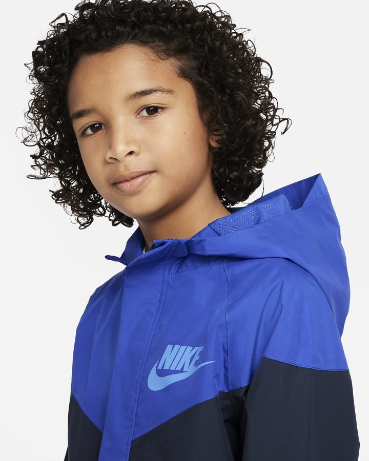 Chaquetas Nike Sportswear Storm-FIT Windrunner Kids Niño Azul Real Azul Marino Azules | MUSBZ-3628