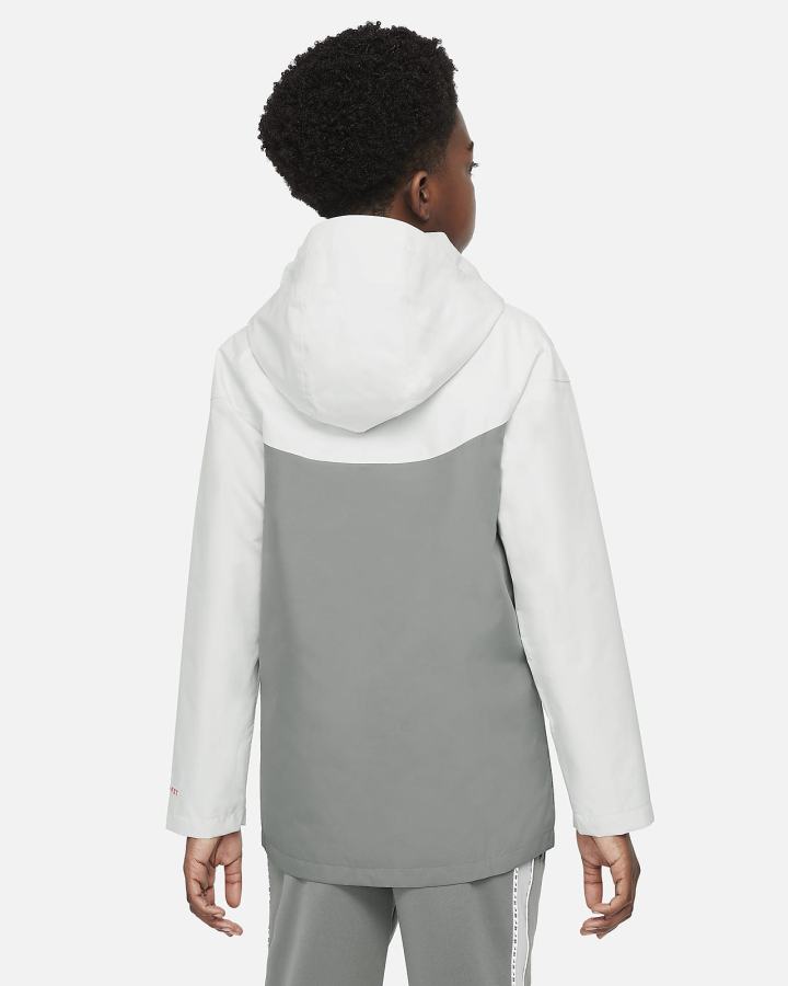 Chaquetas Nike Sportswear Storm-FIT Windrunner Kids Niño Gris Rojas | QESZI-1086