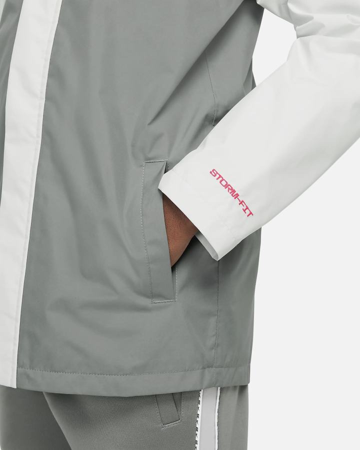 Chaquetas Nike Sportswear Storm-FIT Windrunner Kids Niño Gris Rojas | QESZI-1086