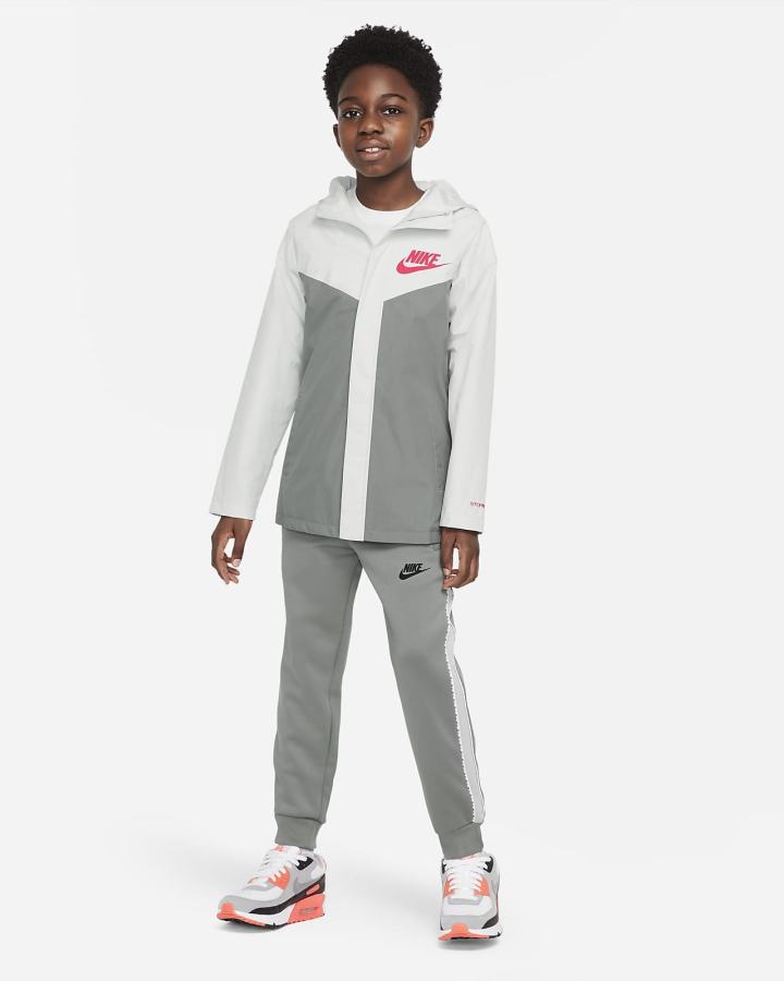 Chaquetas Nike Sportswear Storm-FIT Windrunner Kids Niño Gris Rojas | QESZI-1086