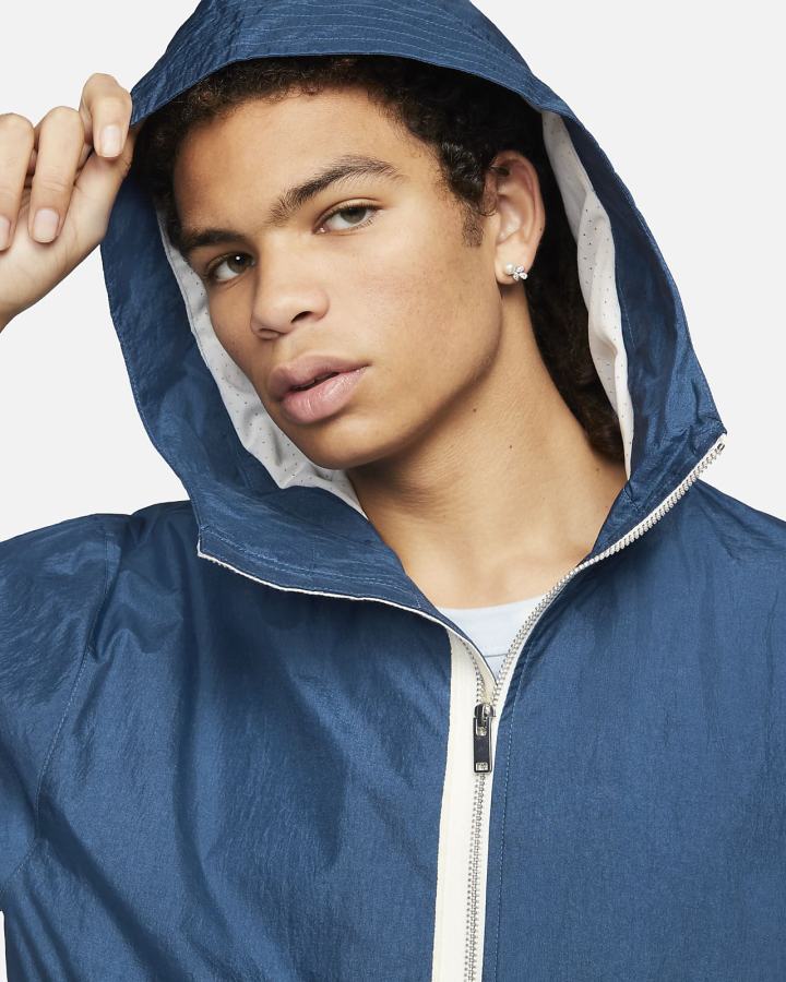Chaquetas Nike Sportswear Style Essentials Lined Anorak Hombre Azules Oscuro Plateadas | PKSFG-0125