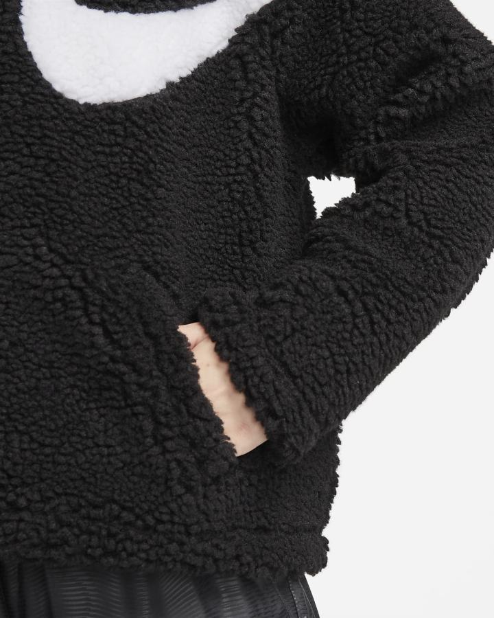 Chaquetas Nike Sportswear Swoosh Full-Zip Mujer Negras Blancas | BRSCA-6285
