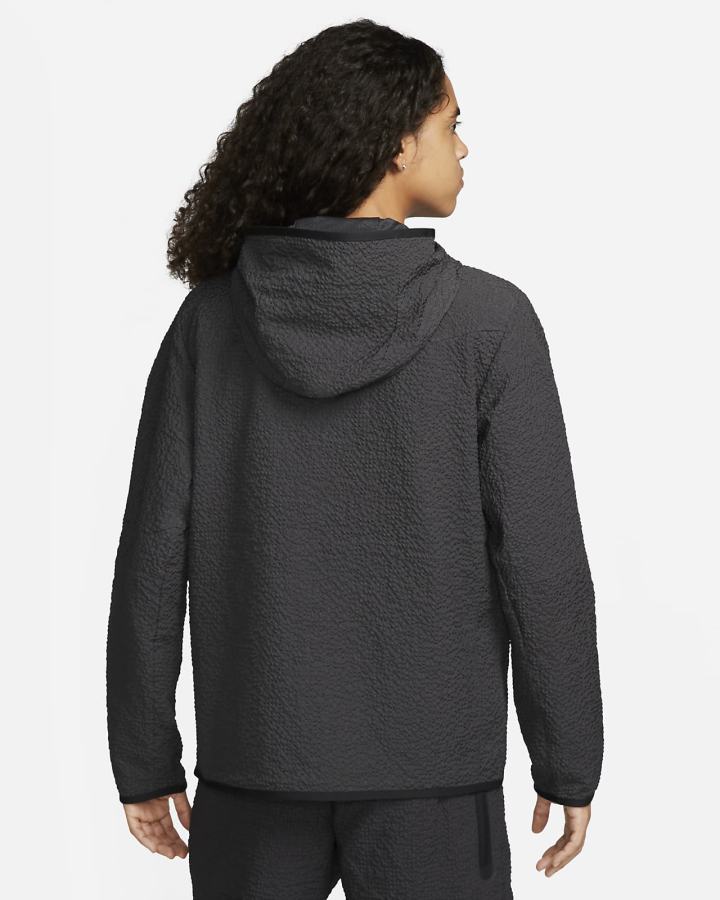 Chaquetas Nike Sportswear Tech Essentials Lined Woven Full-Zip Hooded Hombre Gris Oscuro | QCUZN-4620