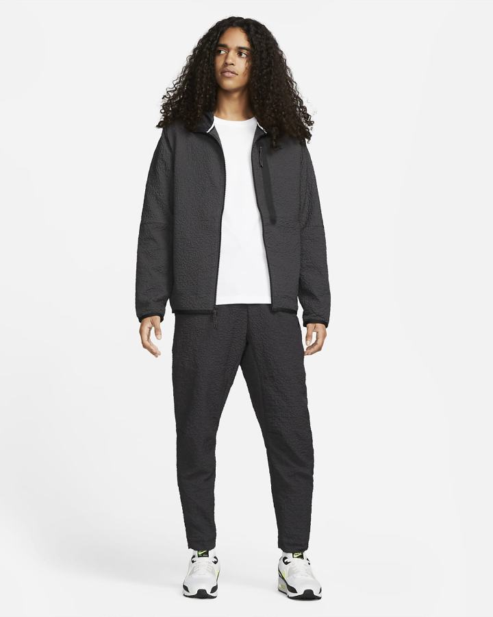 Chaquetas Nike Sportswear Tech Essentials Lined Woven Full-Zip Hooded Hombre Gris Oscuro | QCUZN-4620