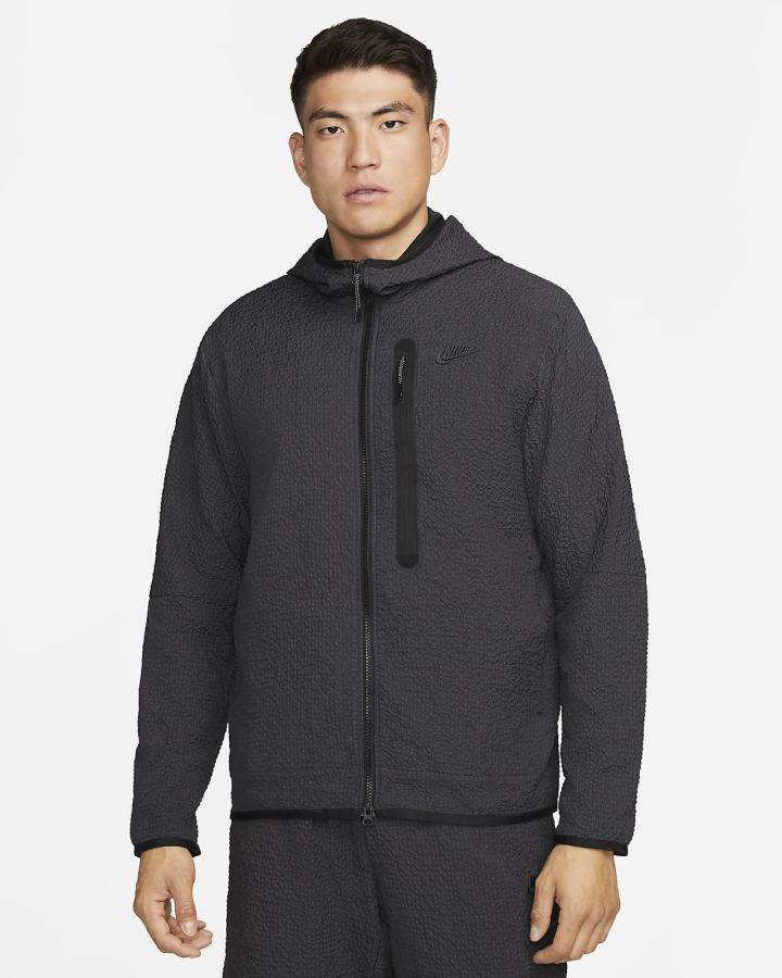 Chaquetas Nike Sportswear Tech Essentials Lined Woven Full-Zip Hooded Hombre Negras | ZUQEM-6913