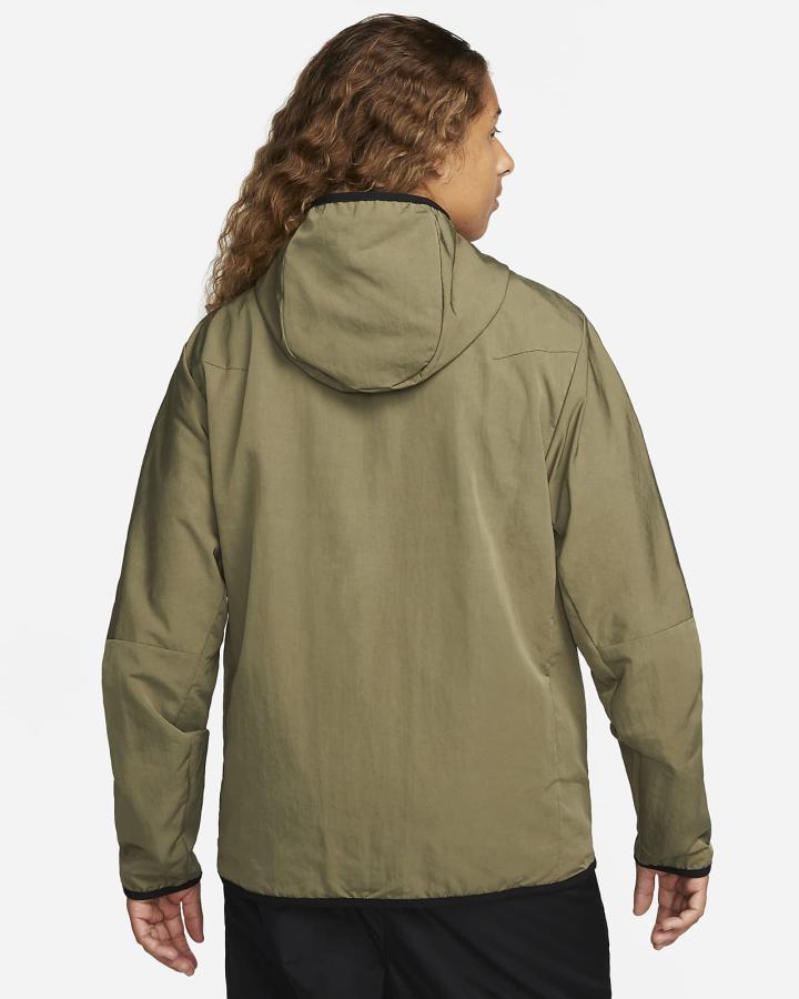 Chaquetas Nike Sportswear Tech Woven Full-Zip Lined Hooded Hombre Verde Oliva Negras | CIJAP-6830